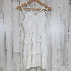 American Eagle Outfitters White Smocked Tiered Sundress Size Medium NEW